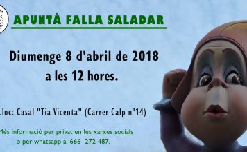 Falla Saladar – Arriba l’APUNTÀ al barri del Saladar
